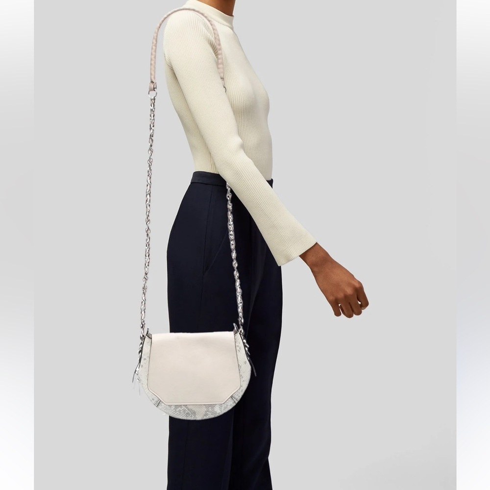 Rag & Bone Bradbury Embossed Leather off white Clutch crossbody mini bag‎